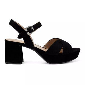 Aerosoles Comfortable Women's Crisscross Platform Sandal in Black Suede